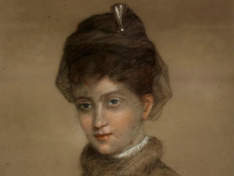 1816-James Rannie Swinton - Ritratto di giovane donna concolletto di pelliccia
